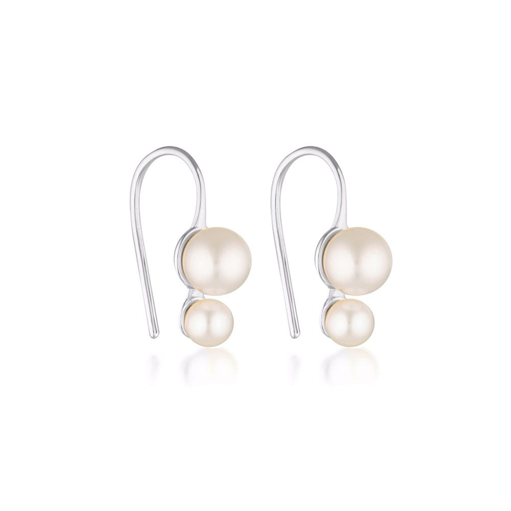 Double Pearl Hook Earrings