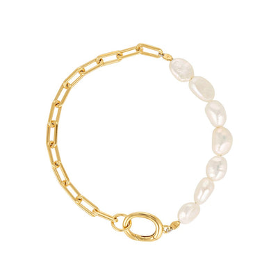 Paperclip Baroque Pearl Bracelet