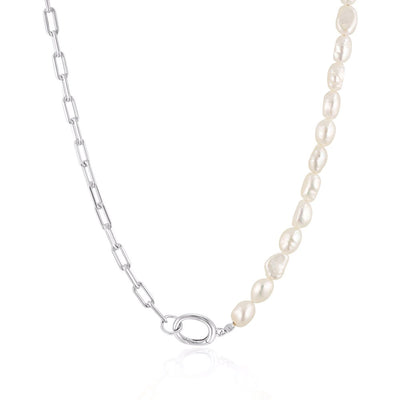 Paperclip Baroque Pearl Necklace