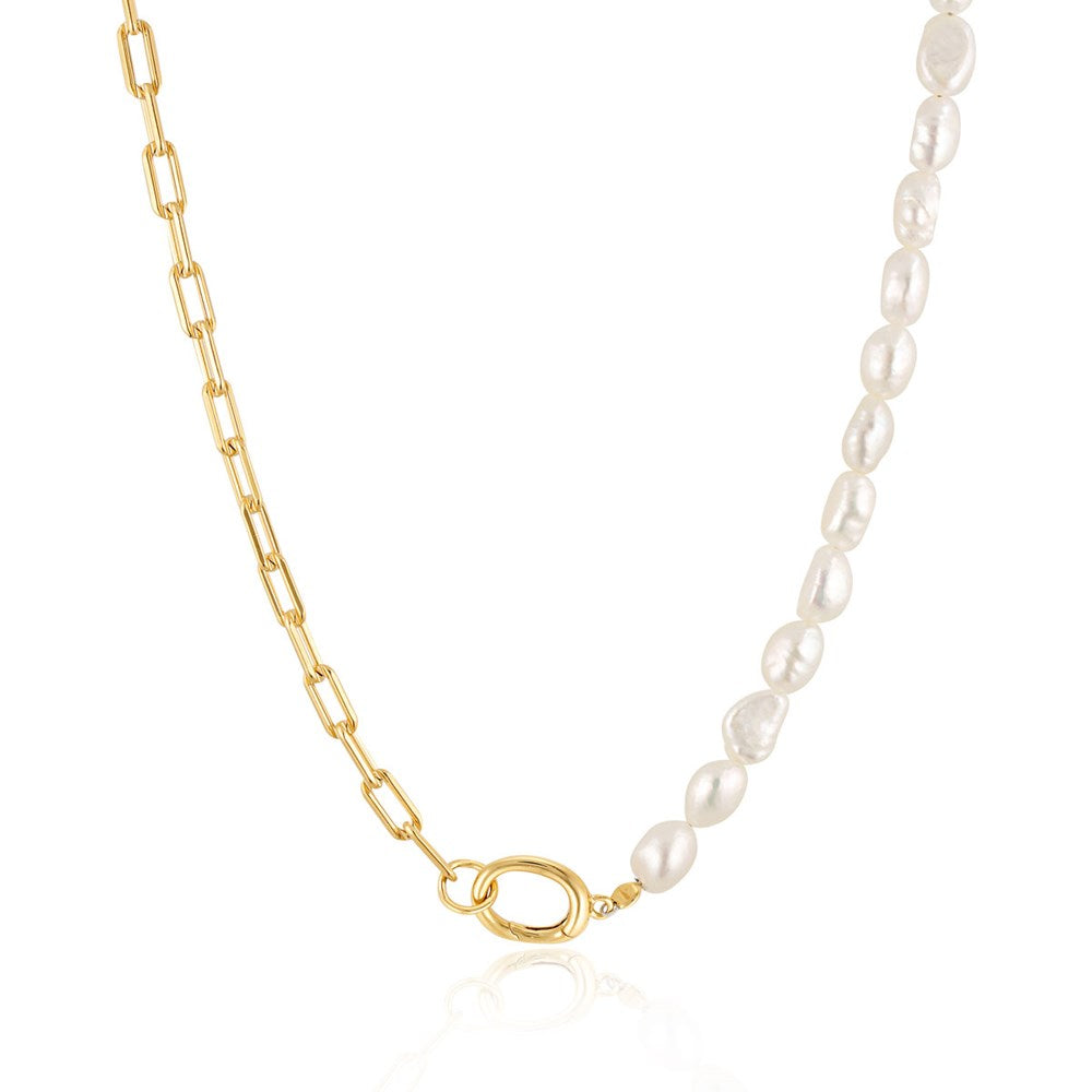 Paperclip Baroque Pearl Necklace