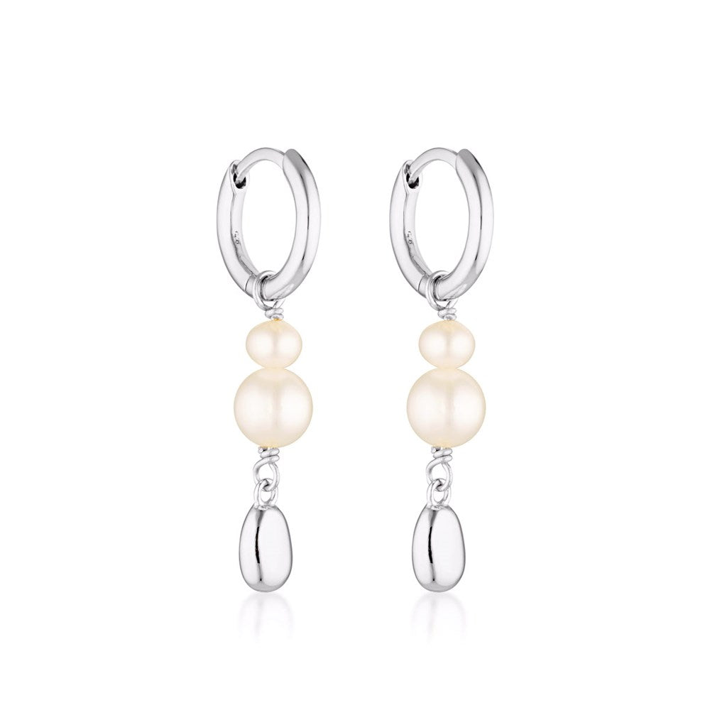 Brook Pearl Huggie Earrings