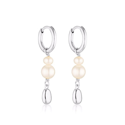 Brook Pearl Huggie Earrings