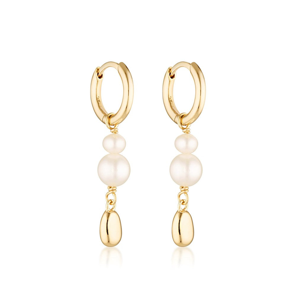 Brook Pearl Huggie Earrings