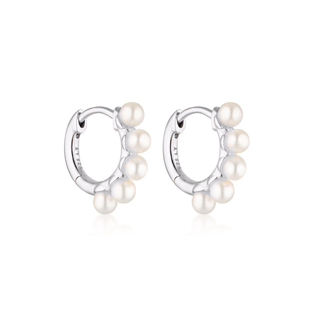 Wake Pearl Huggie Earrings