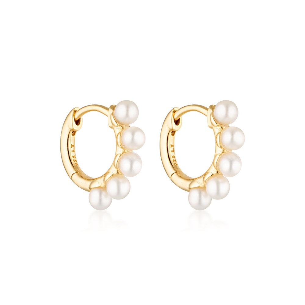 Wake Pearl Huggie Earrings