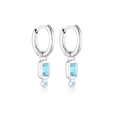 Raya Huggie Earrings - Blue Topaz