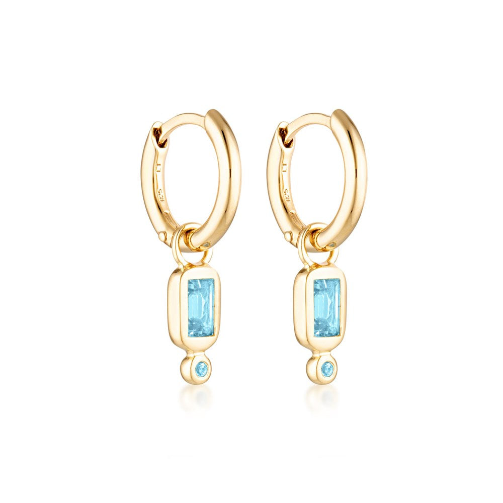 Raya Huggie Earrings - Blue Topaz