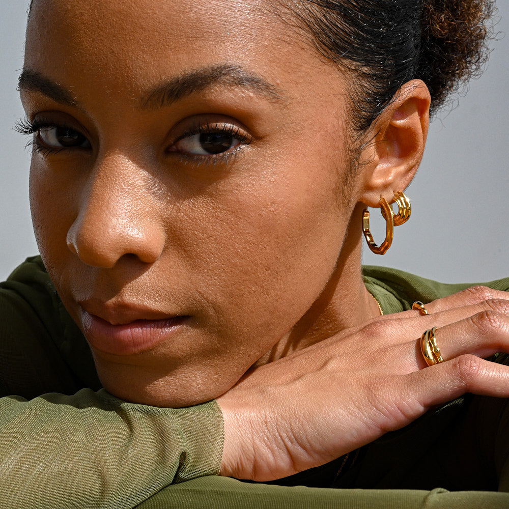 Contour Chubby Hoop Earrings Linda Tahija Jewellery