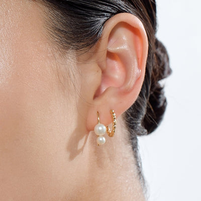 Double Pearl Hook Earrings