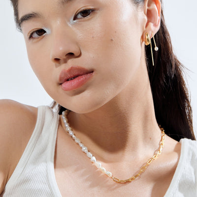 Paperclip Baroque Pearl Necklace