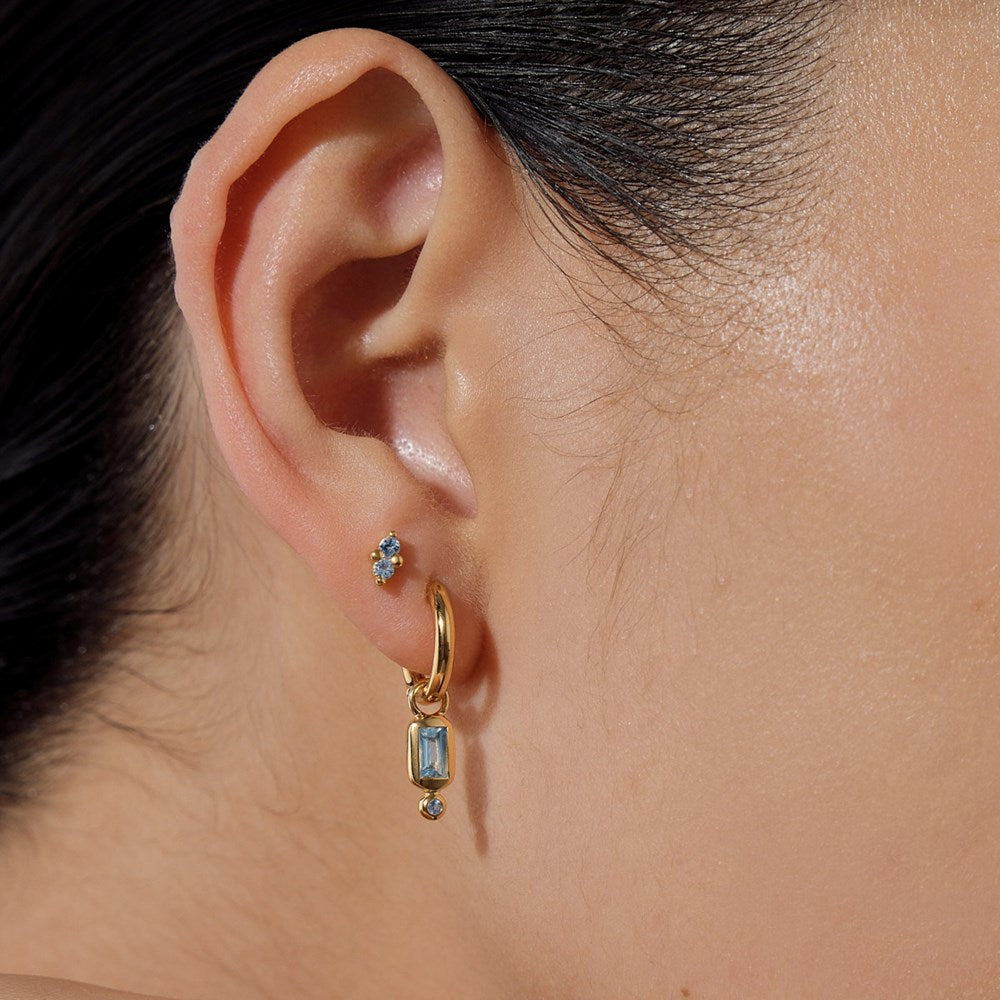 Raya Huggie Earrings - Blue Topaz