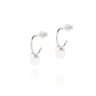 Cleo Double Pearl Hoop Earrings