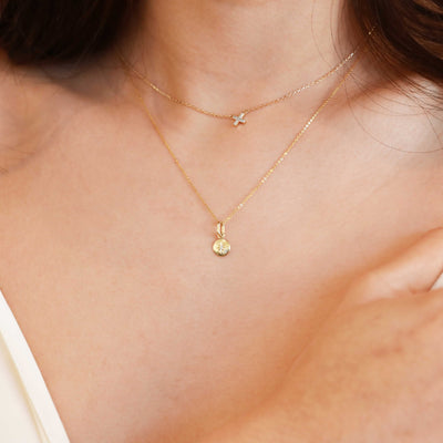 Diamond Cross Necklace - 9k