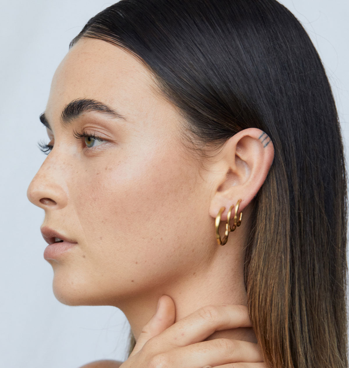 Ivy Hoop Earrings Gold Campaign